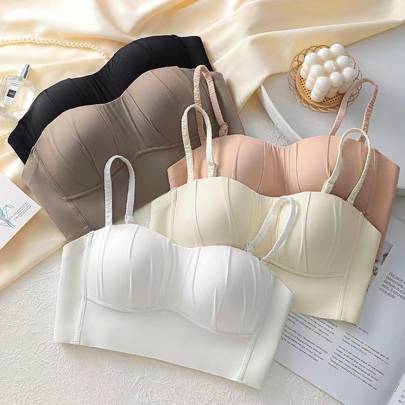 Stella Fashion Tube Top Wrap Breast Underwear 32-38AB Women Solt Bra Small Chest Push up Youth Girl lingerie Thin Sponge wireless Bra