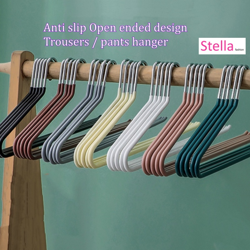 Stella Fashion Anti Slip Z Shaped Stainless Steel Pant Hanger Open Ended Towel Clothes Hangers Penyangkut Seluar