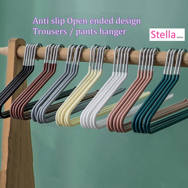 Stella Fashion Anti Slip Z Shaped Stainless Steel Pant Hanger Open Ended Towel Clothes Hangers Penyangkut Seluar