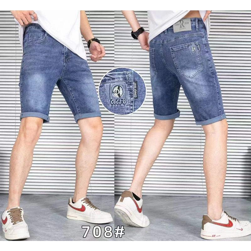 Stella Fashion Summer tight fit straight denim shorts Men Trendy five-point pant Casual Middle Pants men cropped pants-Stella's Fashion
