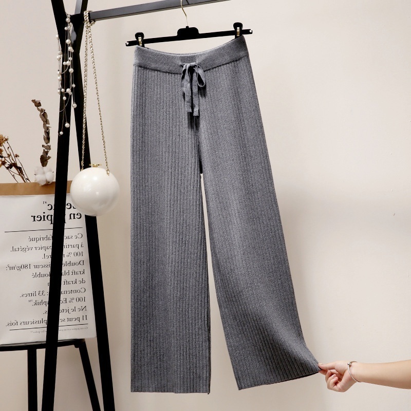 Stella Fashion Korean Version Women Retro Leisure Style Wide Leg Elast