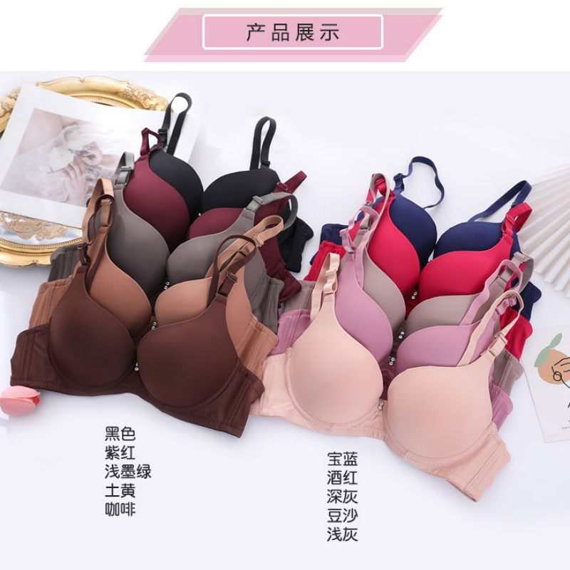 Stella Fashion Push Up Bra Small Breast 34-38 A B Cup Wired Seamless Bra 2 Hook Push Up Bra Ada Besi Bra
