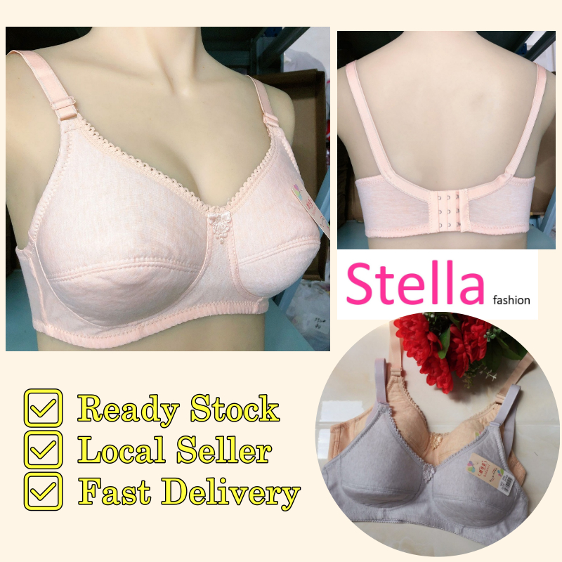 Stella Fashion Large size cotton underwear Middle-aged and elderly full comfortable and breathable thin-solid Bra