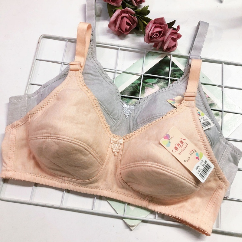 Stella Fashion Large size cotton underwear Middle-aged and elderly full comfortable and breathable thin-solid Bra