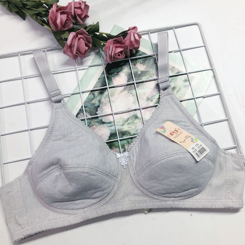 Stella Fashion Large size cotton underwear Middle-aged and elderly full comfortable and breathable thin-solid Bra