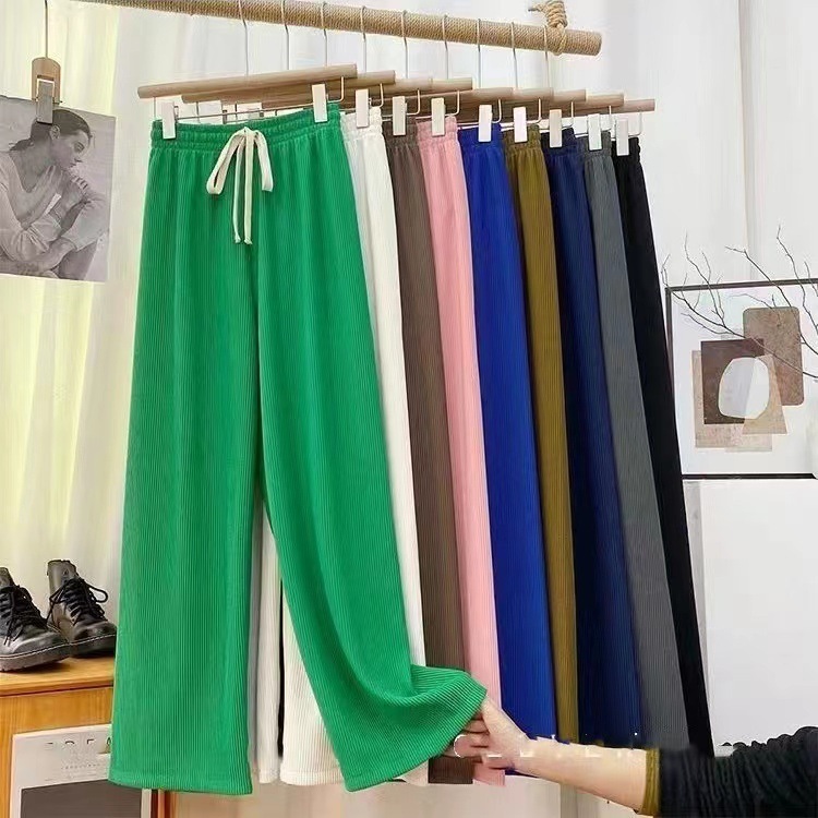 Stella Fashion Women Summer Loose High Waist Casual Pants Straight leg long pants