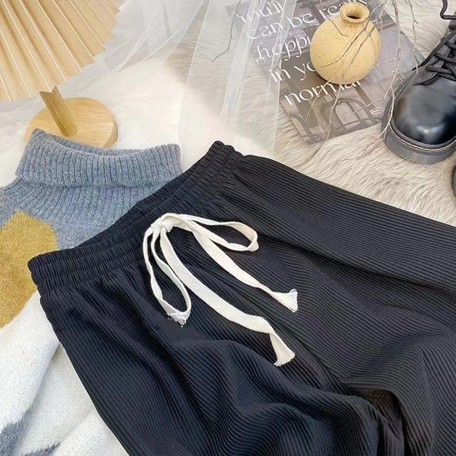 Stella Fashion Women Summer Loose High Waist Casual Pants Straight leg long pants