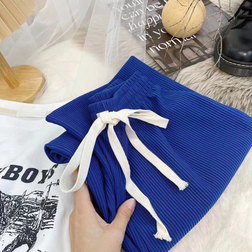 Stella Fashion Women Summer Loose High Waist Casual Pants Straight leg long pants