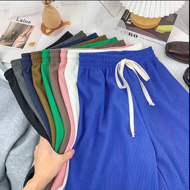 Stella Fashion Women Summer Loose High Waist Casual Pants Straight leg long pants