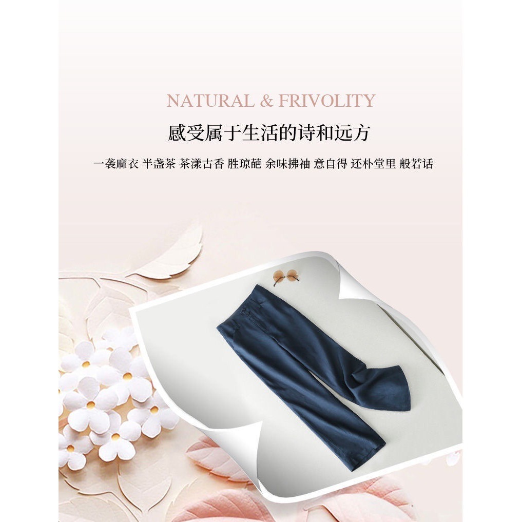 Stella Fashion Women Casual Pants Semi Elastic High Waist Loose Straight Pants Linen and Cotton Wide Leg Trousers