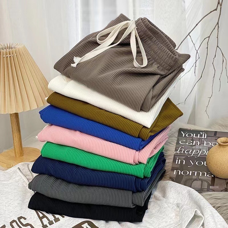 Stella Fashion Women Summer Loose High Waist Casual Pants Straight leg long pants