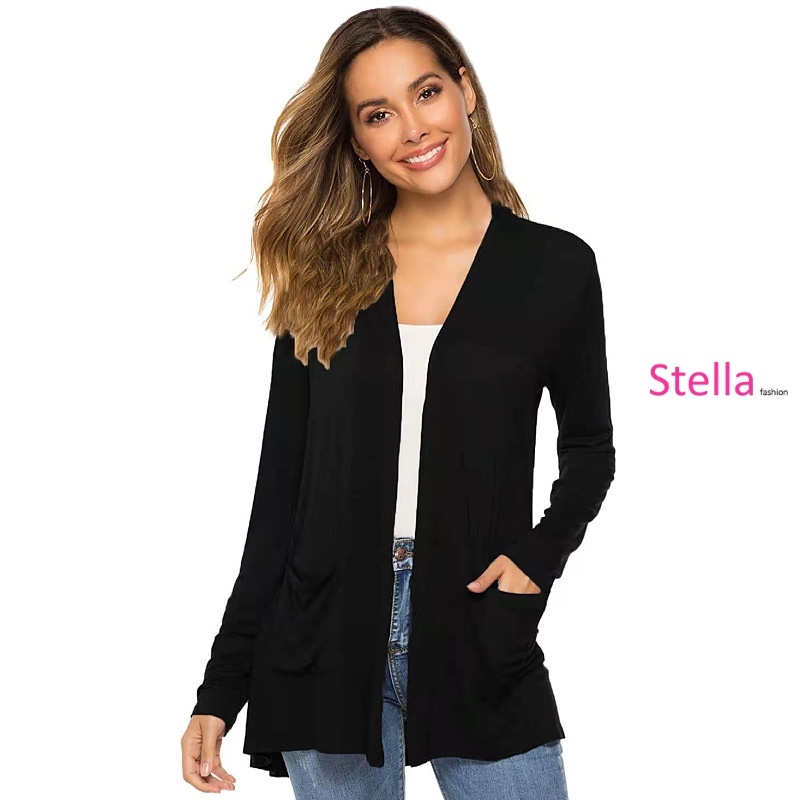 Stella Fashion Ladies Cardigan for Office Sweater Long Sleeved Women Bamboo Fibre Outer Wear