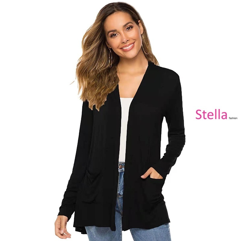 Stella Fashion Ladies Cardigan for Office Sweater Long Sleeved Women Bamboo Fibre Outer Wear