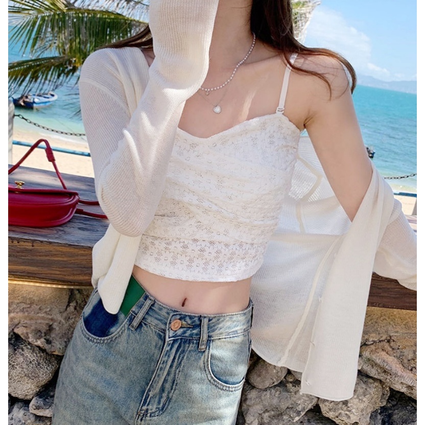 [Stella Fashion] Summer Sunscreen Outer Korean Style Women's Cover Fat Thin Top Long Sleeve Cardigan Knitted Blouse-Stella's Fashion