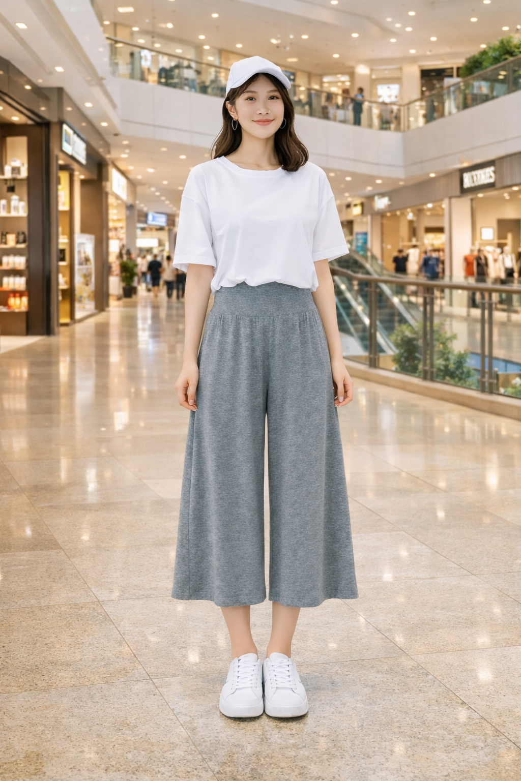 Stella Fashion women High Waist Wide-leg Straight Pants Summer Casual Loose yoga Stretch Trouser Modal cotton loose pant