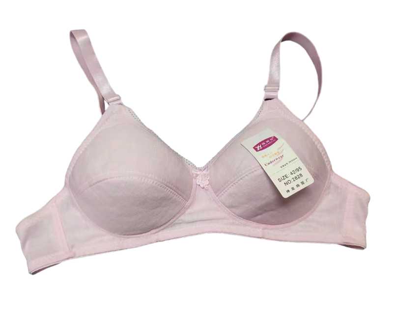 Stella Fashion  Cotton A-Cup Thin Cotton Middle-Aged And Elderly Non-Steel Ring Bra Cotton Breathable Girl Developmental Bra