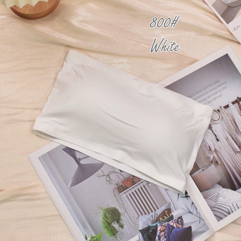 Stella Fashion Korea ice silk seamless all-match  Bralette Women Bra tube Top Cotton Nylon Removable Pad 冰丝无痕吊带美背抹胸内衣-Stella's Fashion