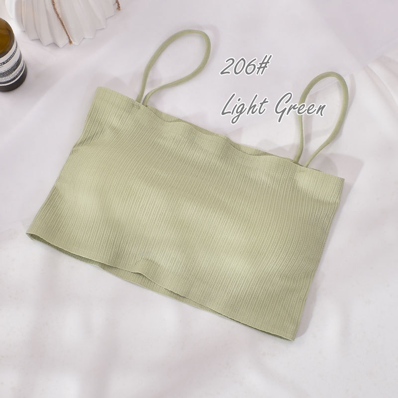 Stella Fashion Korea ice silk seamless all-match  Bralette Women Bra tube Top Cotton Nylon Removable Pad 冰丝无痕吊带美背抹胸内衣-Stella's Fashion