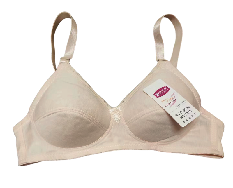 Stella Fashion  Cotton A-Cup Thin Cotton Middle-Aged And Elderly Non-Steel Ring Bra Cotton Breathable Girl Developmental Bra
