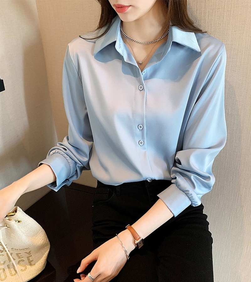 Stella Fashion Women's Fashion Chiffon Shirt Loose clothes, Stacked White Shirt, Bottoming Shirt Casual Plain Basic Blouse For Women-Stella's Fashion