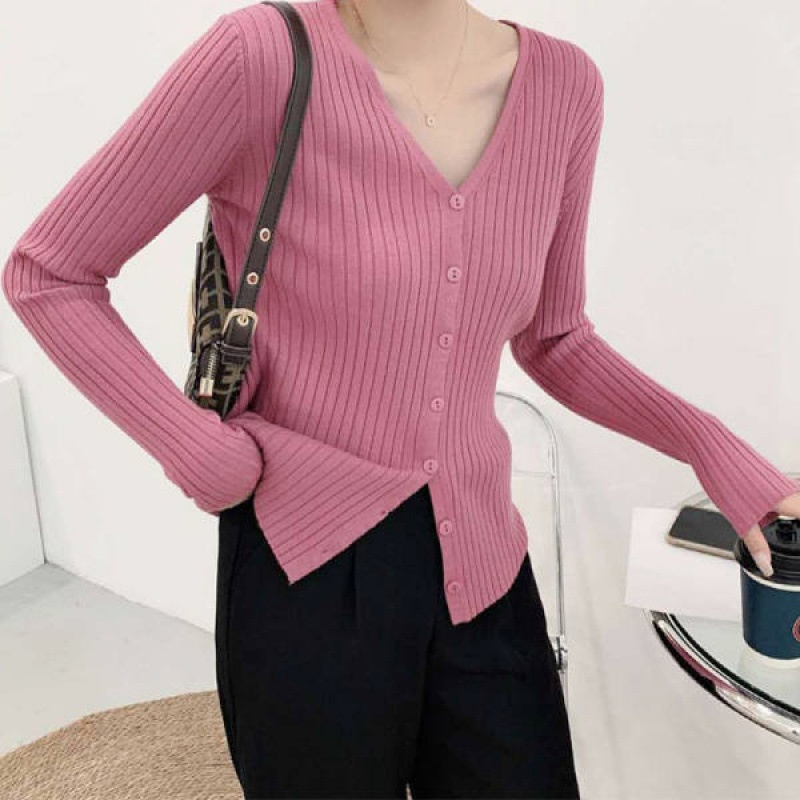 Korean Version V-Neck Outer Cardigan Thin Style Loose Casual Knitted J