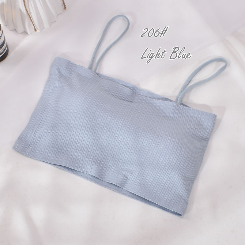 Stella Fashion Korea ice silk seamless all-match  Bralette Women Bra tube Top Cotton Nylon Removable Pad 冰丝无痕吊带美背抹胸内衣-Stella's Fashion