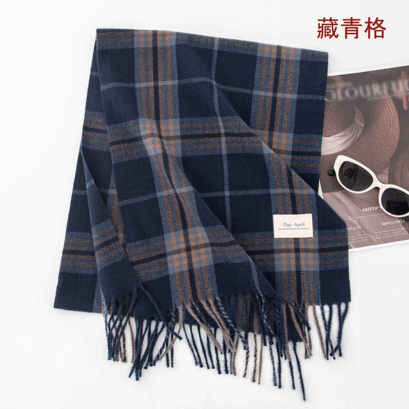 Stella Fashion Classic Pail Red Scarf Women Warm Extra Large Shawl Scarf Unisex Winter Neck Scarf Color Matching Plaid Print Tassel