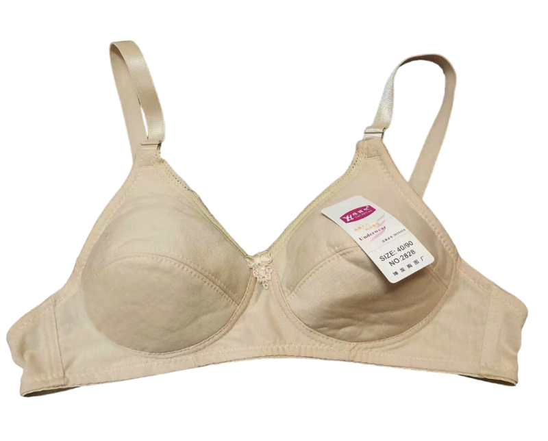 Stella Fashion  Cotton A-Cup Thin Cotton Middle-Aged And Elderly Non-Steel Ring Bra Cotton Breathable Girl Developmental Bra