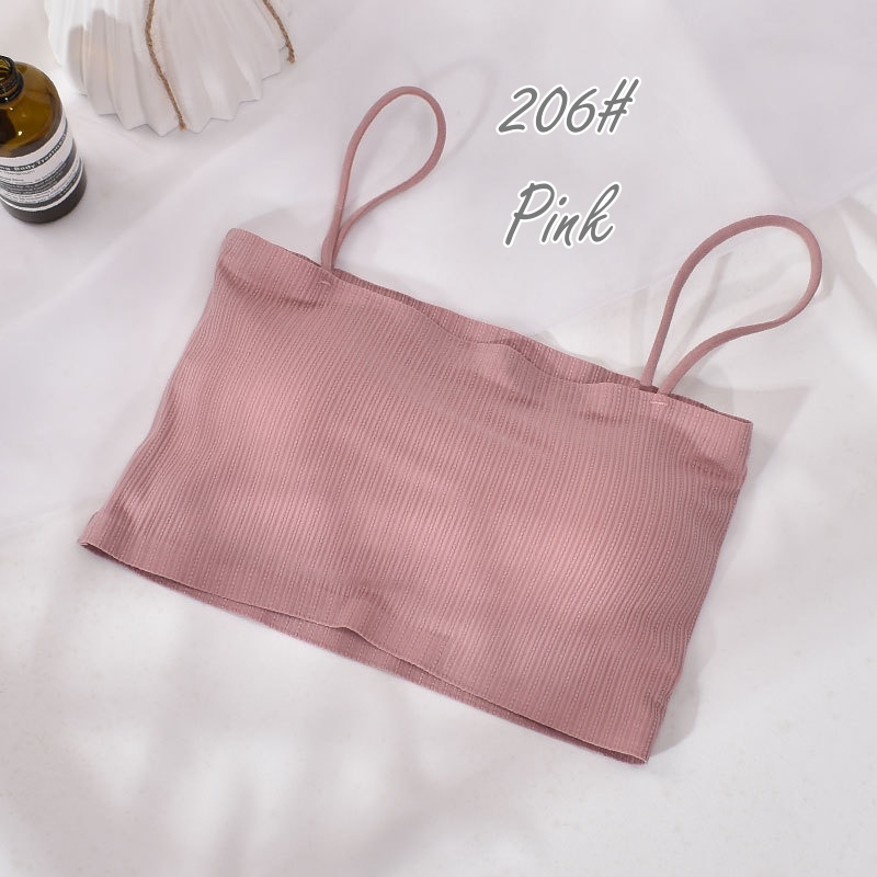 Stella Fashion Korea ice silk seamless all-match  Bralette Women Bra tube Top Cotton Nylon Removable Pad 冰丝无痕吊带美背抹胸内衣-Stella's Fashion