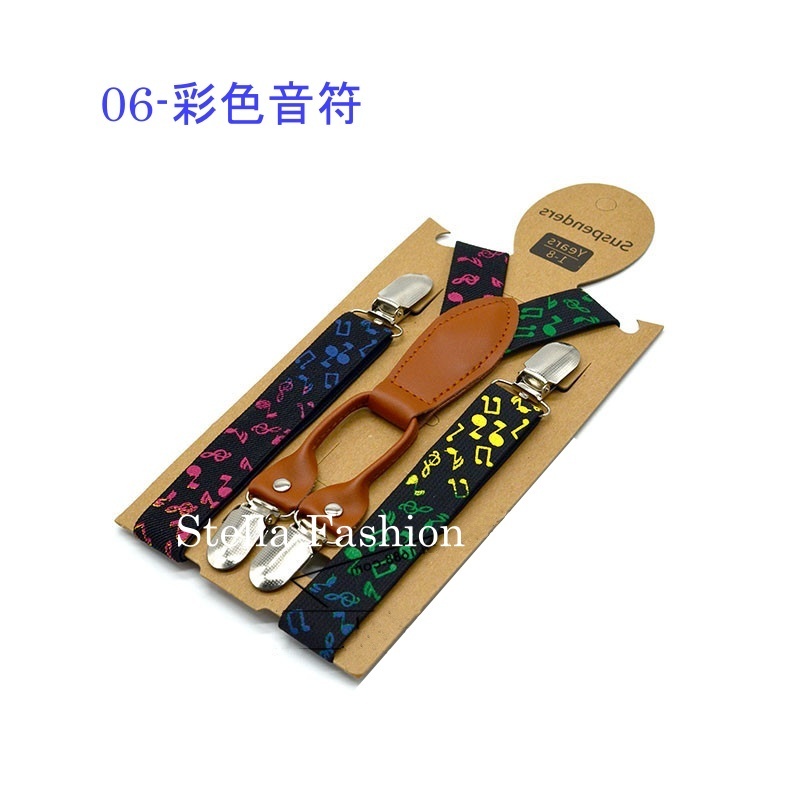 Stella Fashion Suspender Clip-on Braces and Bow Tie Set for Child Kids Party and Wedding 儿童吊裤带+印花领结