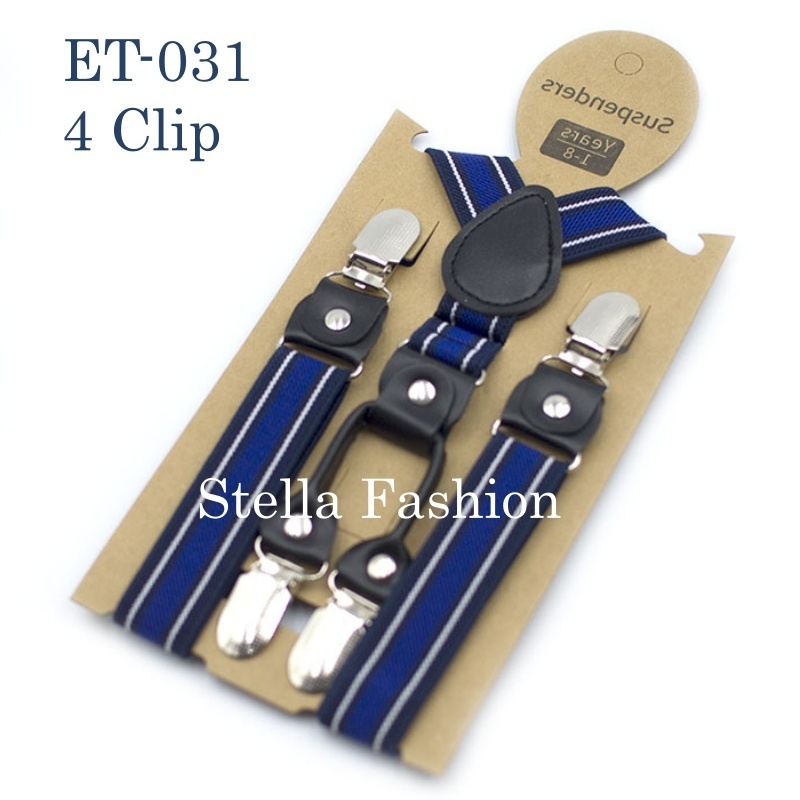 Stella Fashion Suspender Clip-on Braces and Bow Tie Set for Child Kids Party and Wedding 儿童吊裤带+印花领结