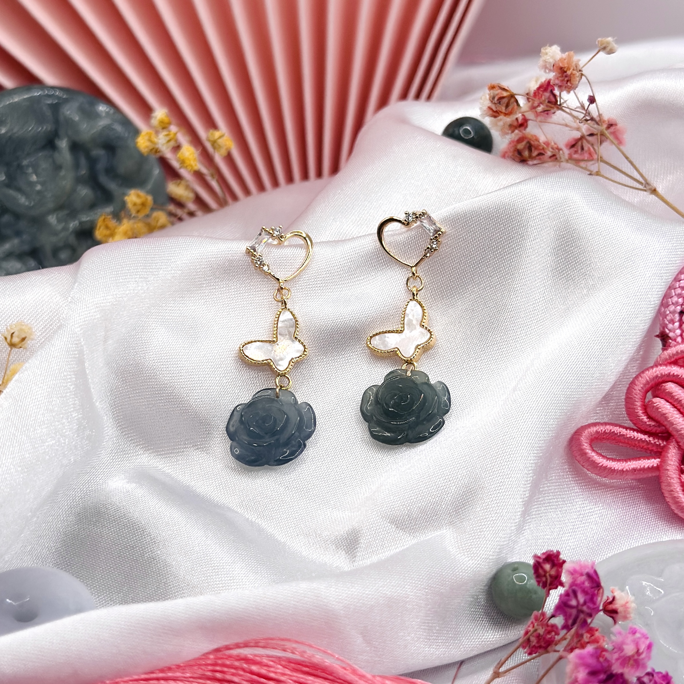 CNY 2025 - Guatemalan Jade Rose with Shell Pearl Butterfly