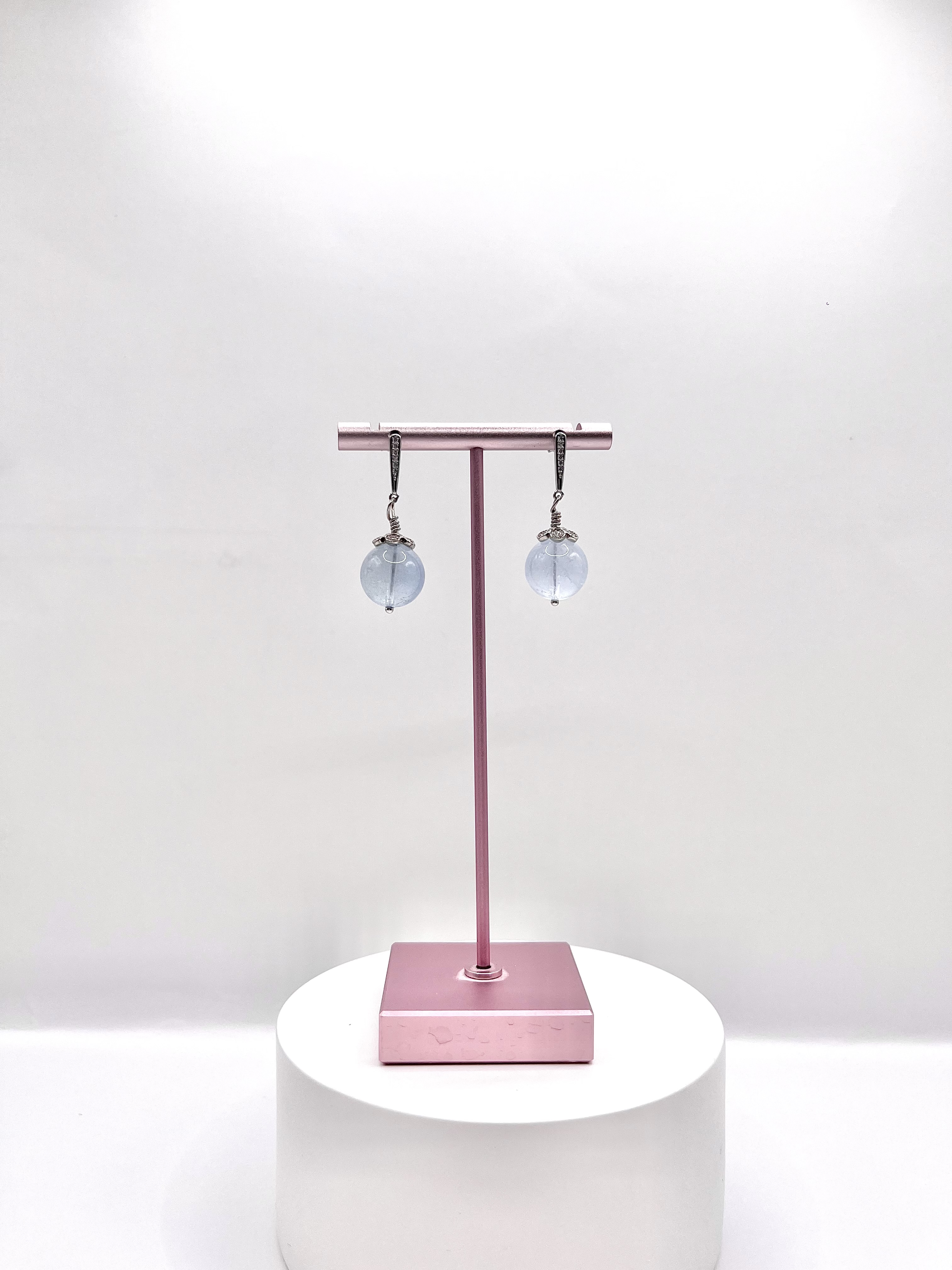 Magical Christmas Collection - Premium Aquamarine Classic Silver Drops Earring