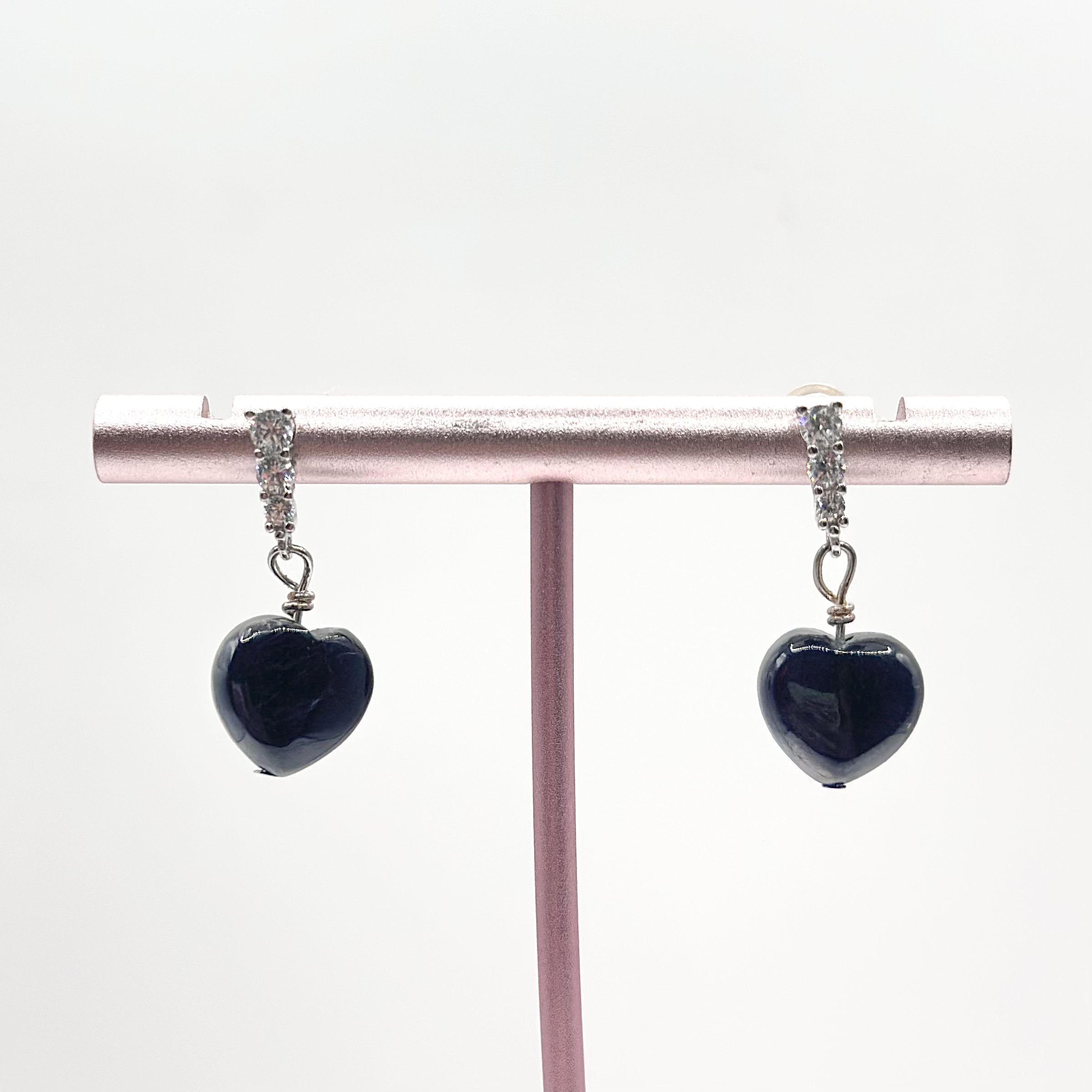 Black Heart Drop Earring