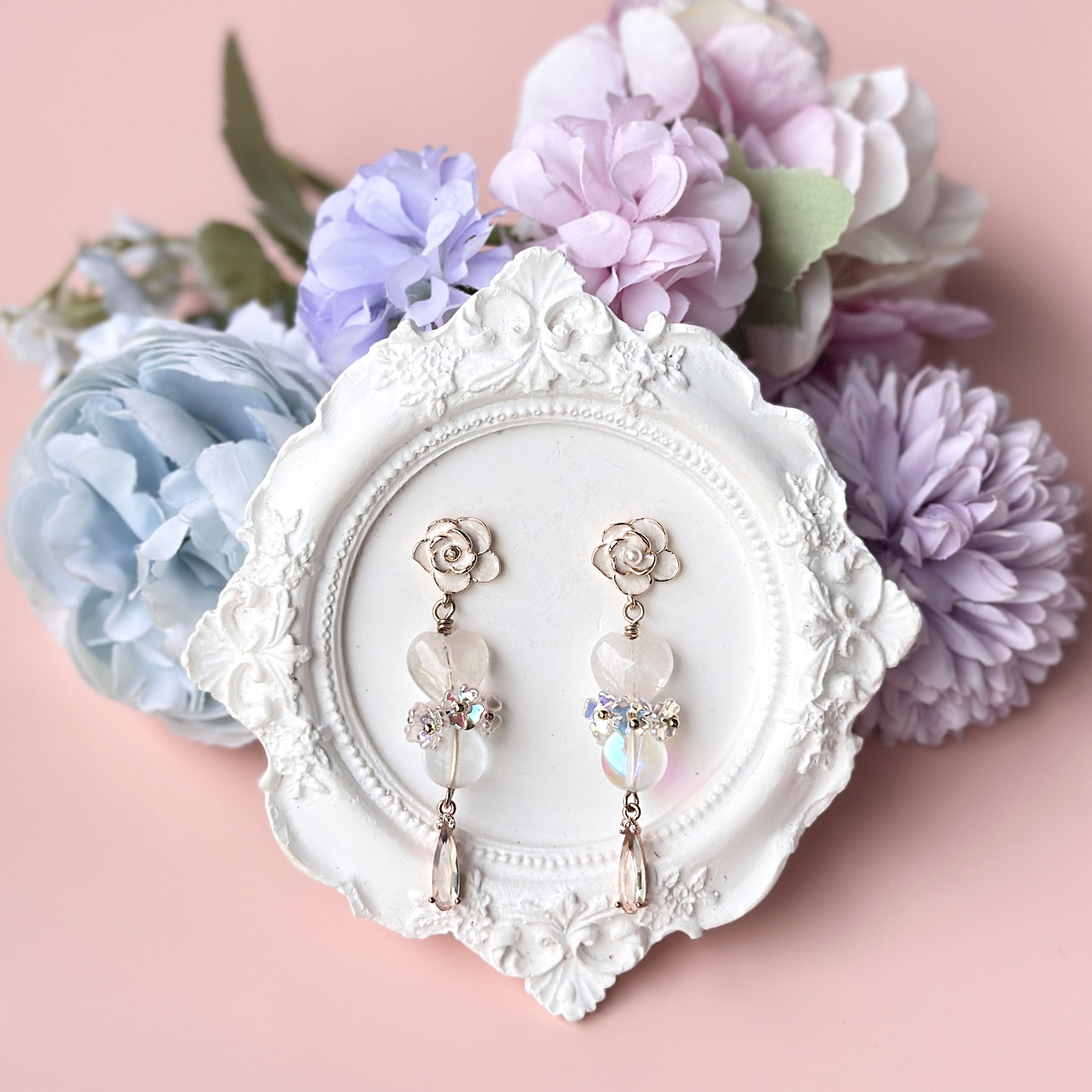 White Phantom Heart with Aura Bead 