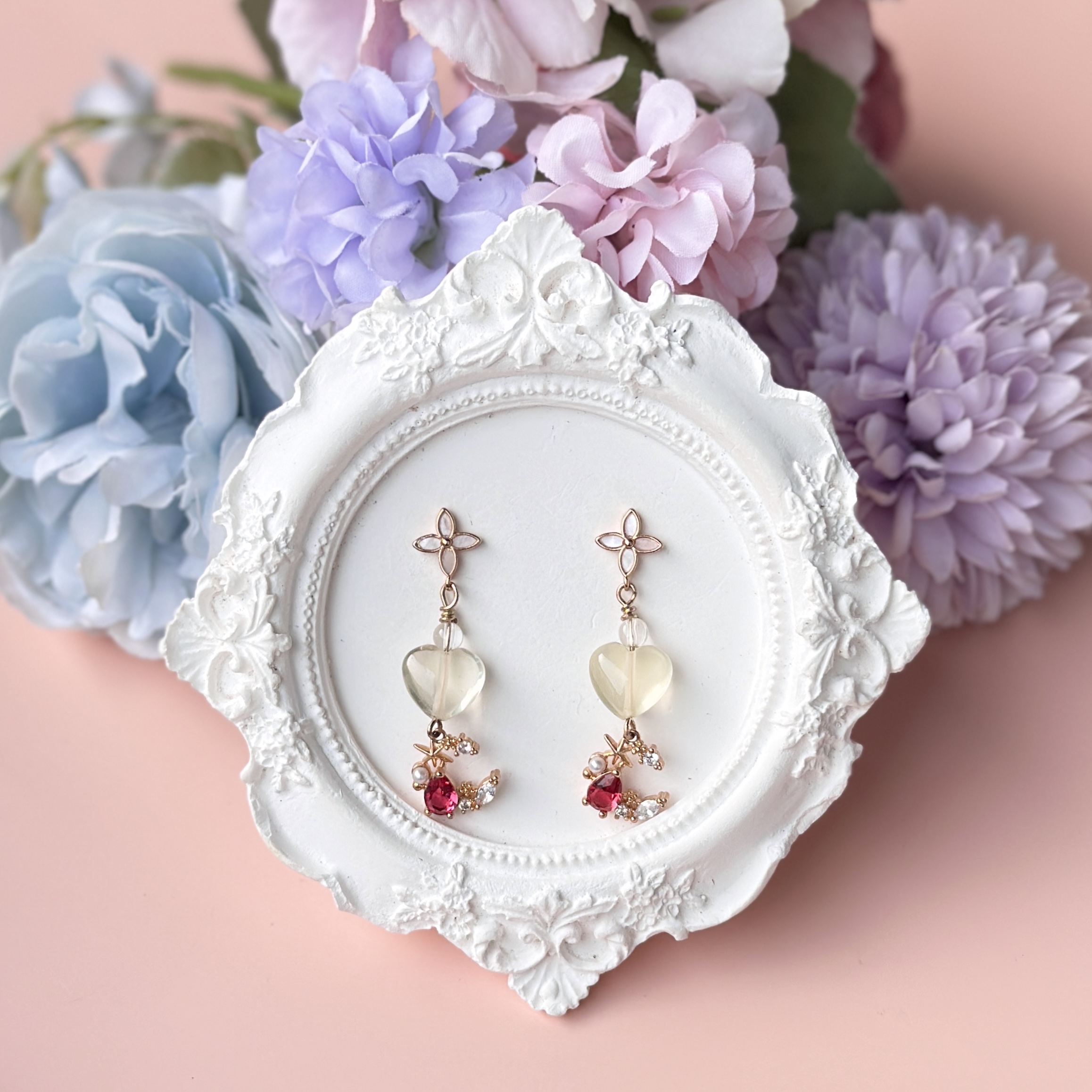 Citrine Hearts Starry Night Earring