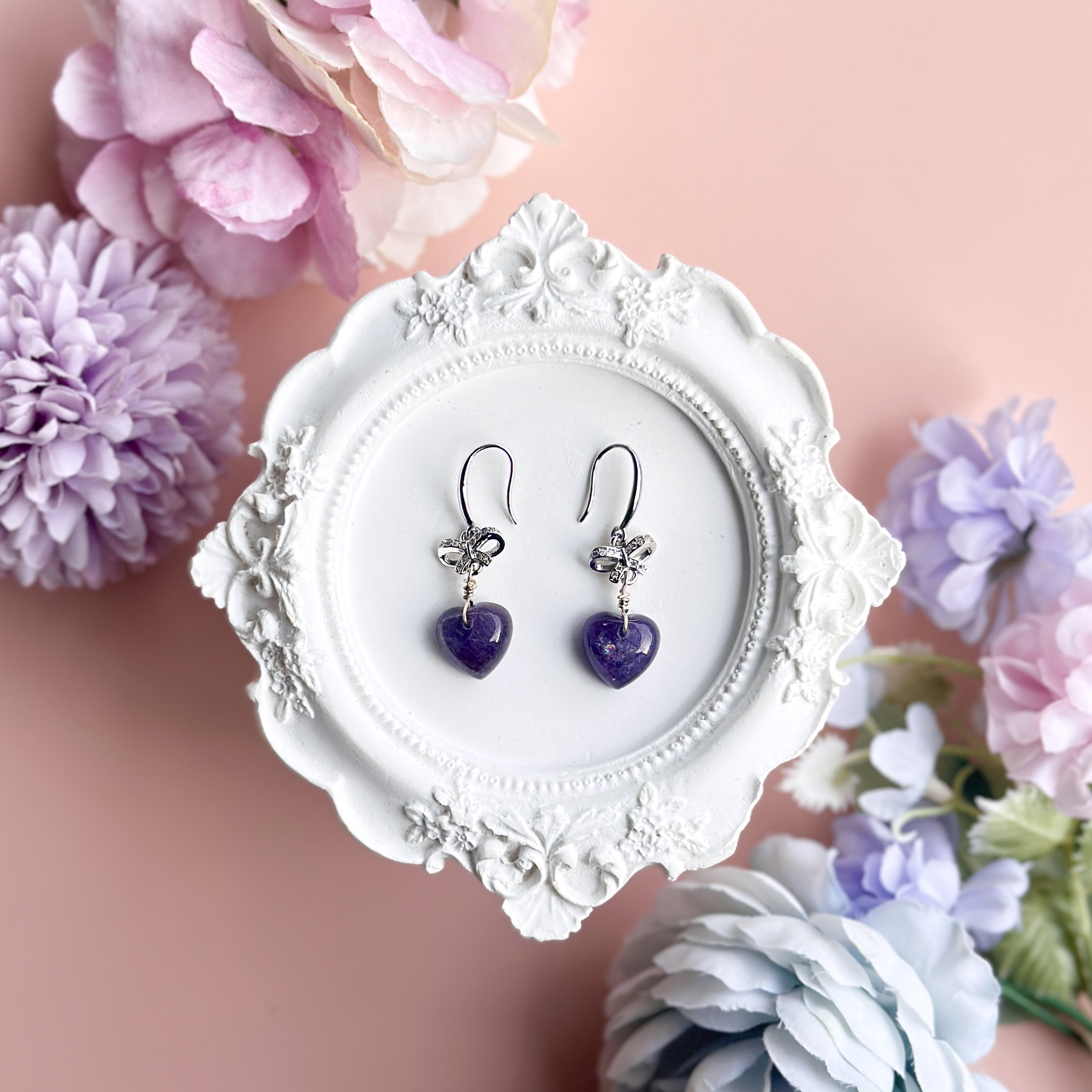 Iolite Silver Ribbon Earring