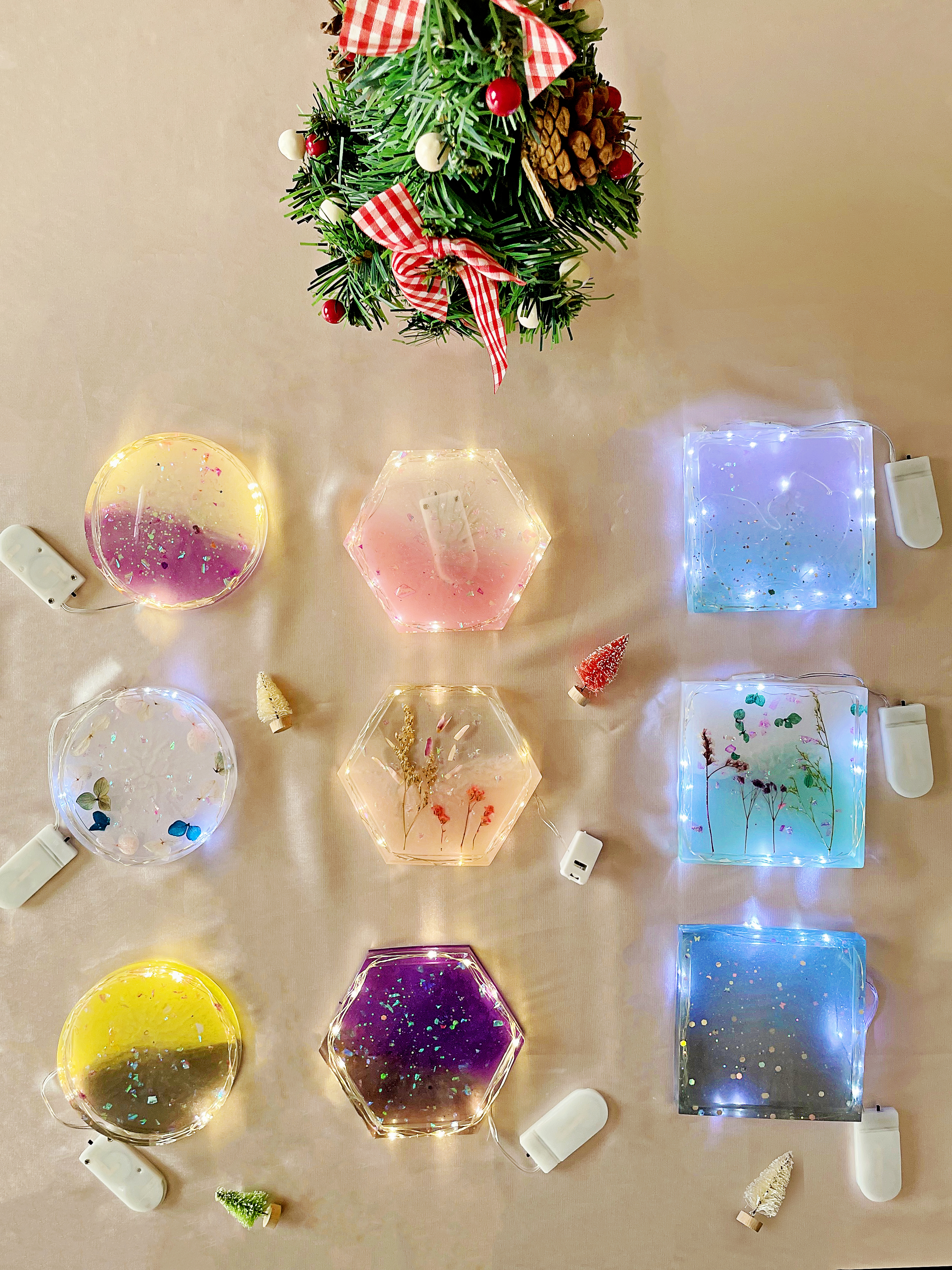 CHRISTMAS SPECIAL - Fairy Lights Ombre Holographic Coaster