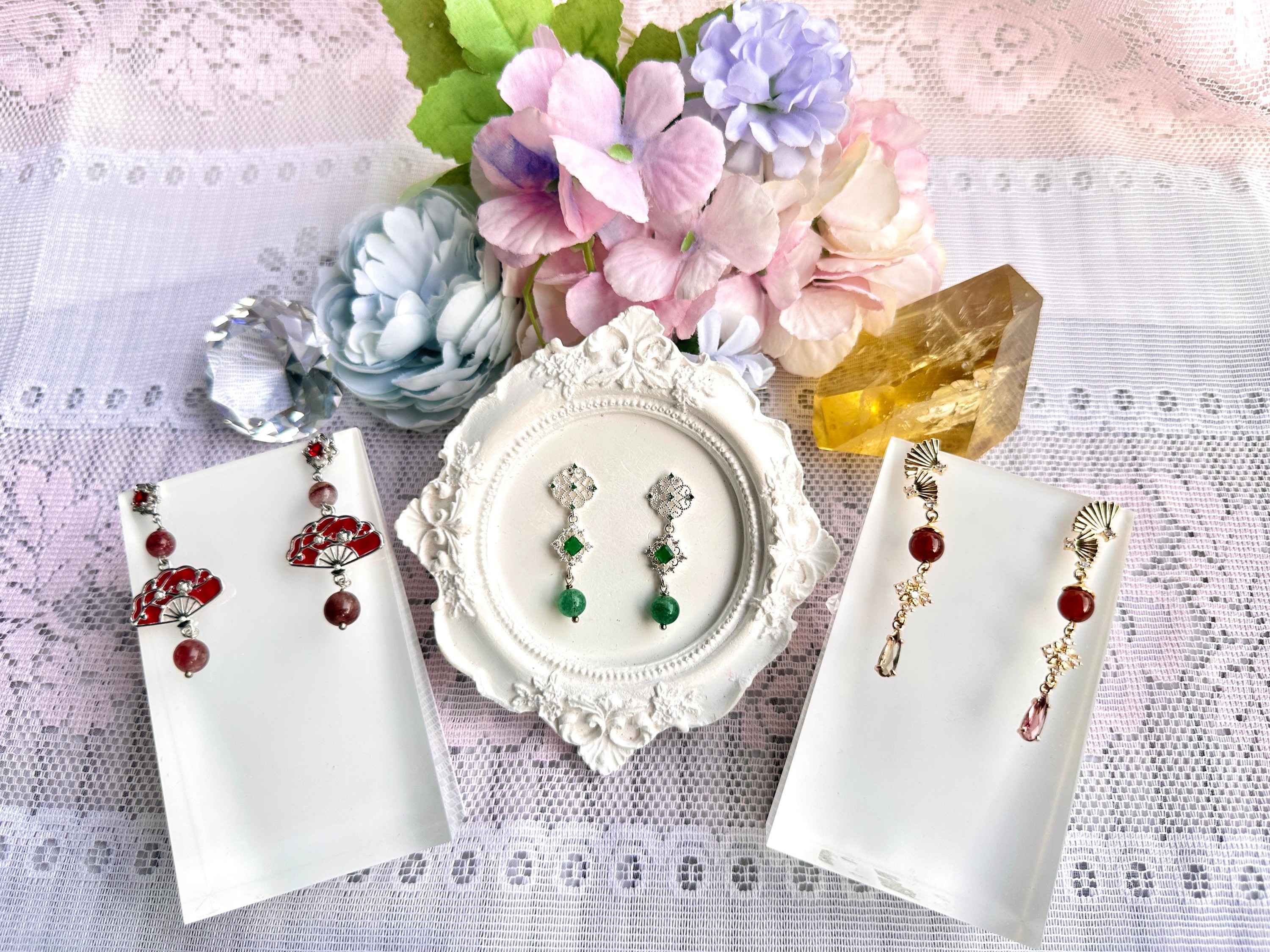 SG Cultural Pass Approved - Gemstone Oriental Cluster Earrings Workshop 