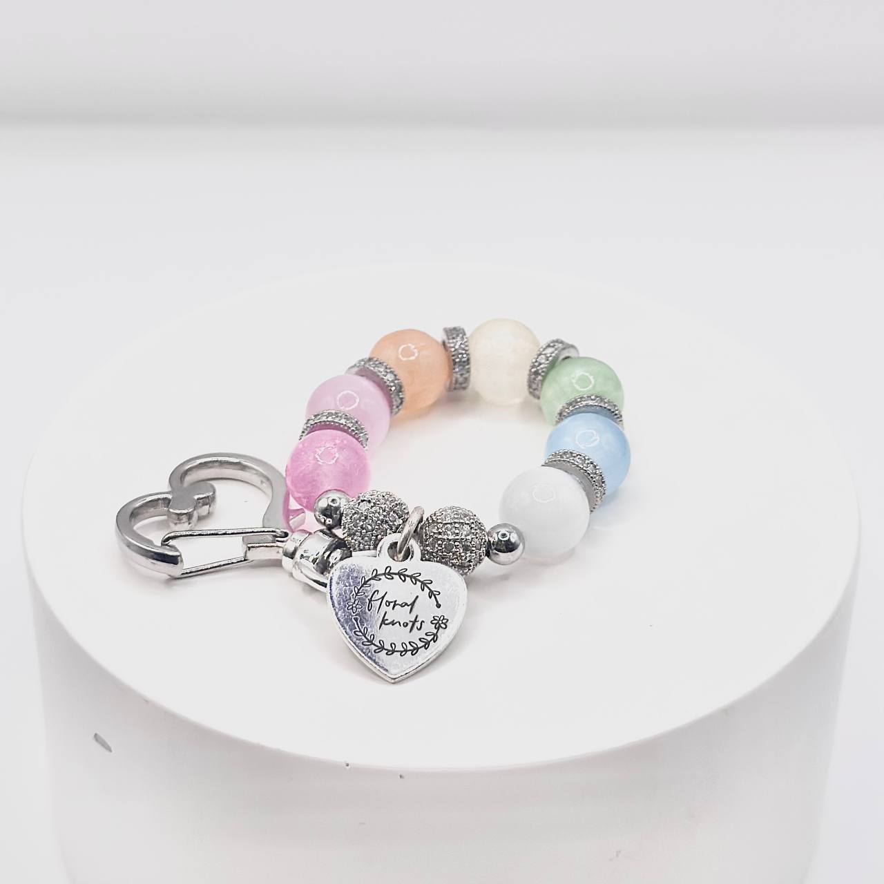 Rainbow Selenite Bag Charm