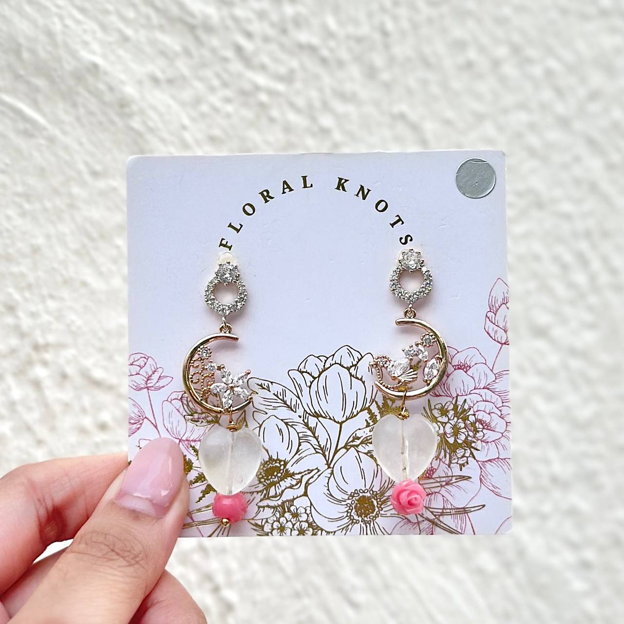 Crescent Floral Love Earring