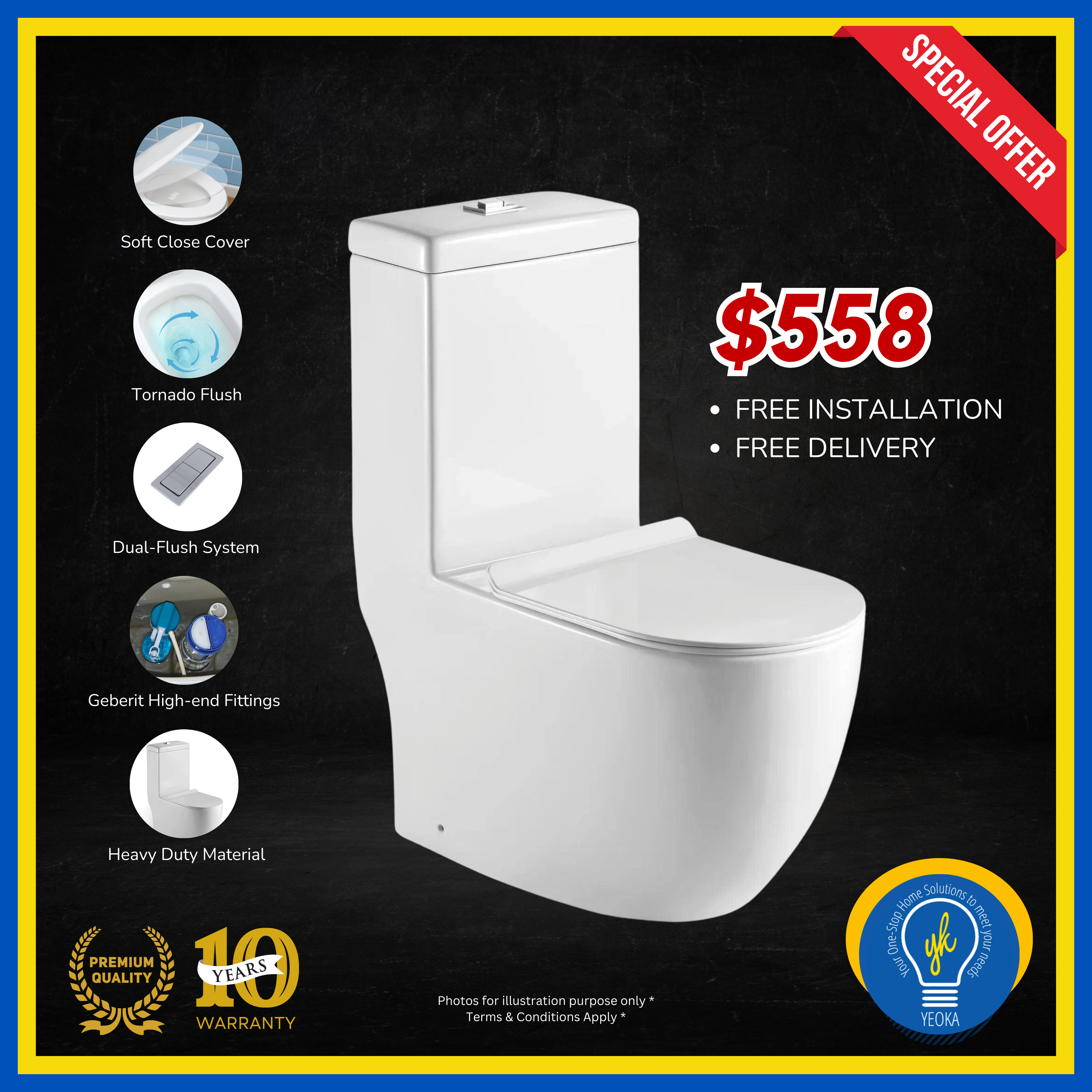 VASILE Toilet Bowl V-598 One-Piece Closet