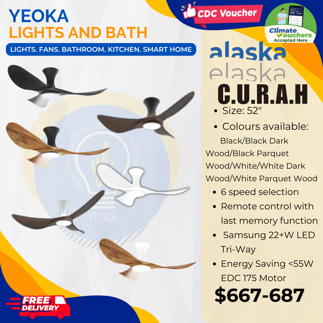 ALASKA Ceiling Fan Aerahaus C.U.R.A/H 52 Inch