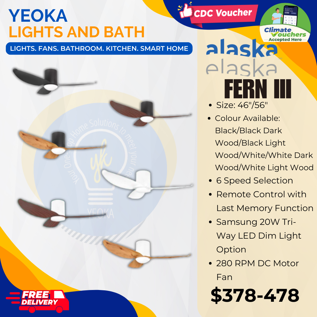 ALASKA Ceiling Fan Fern III 46/52" 20W RGB LED