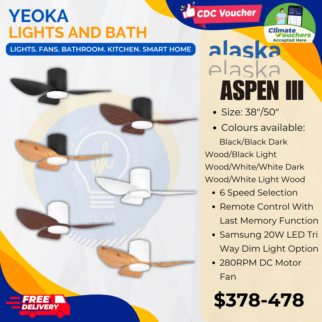 ALASKA Ceiling Fan Aspen III |38/50" 20W RGB LED