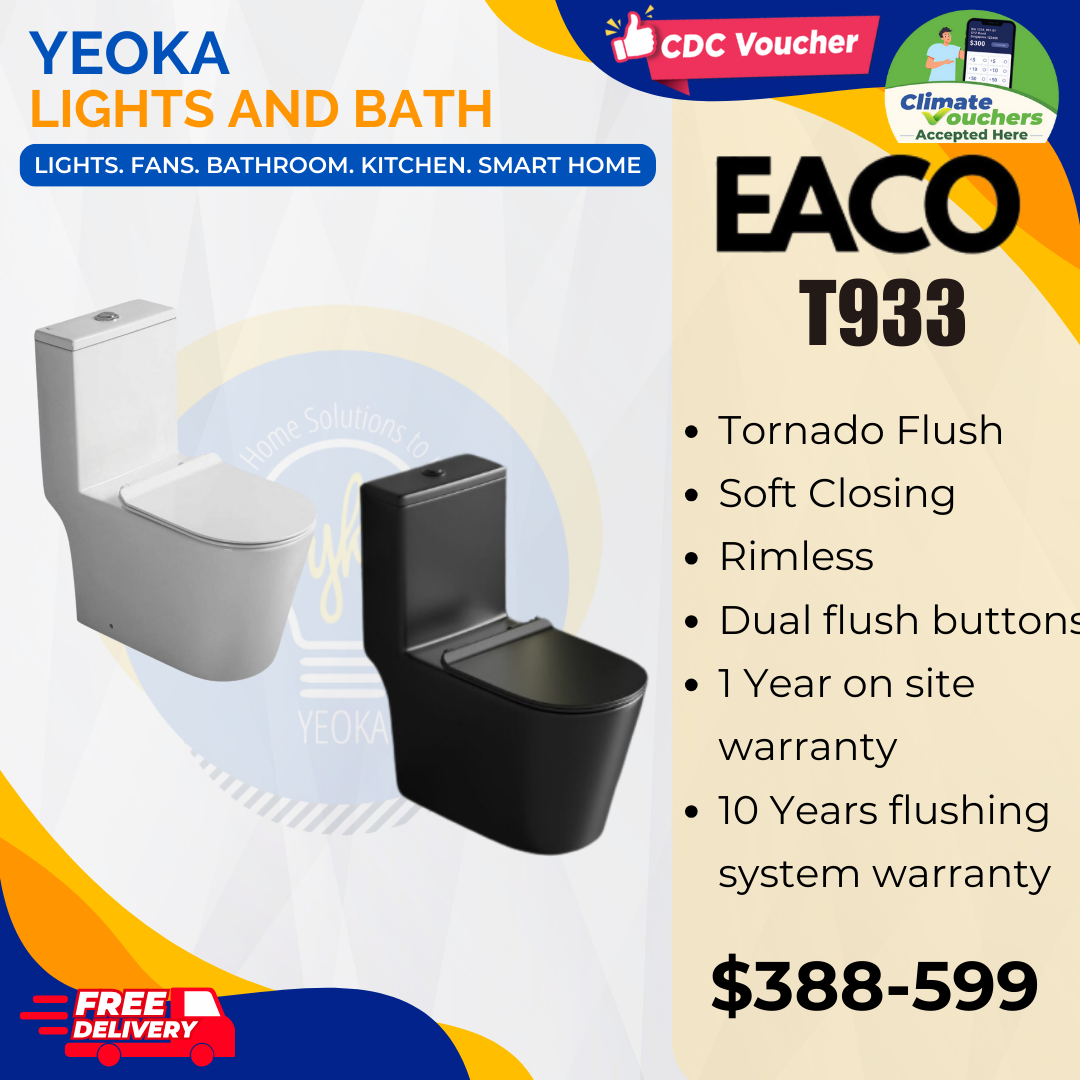 Eaco T933 Rimless Vortex Tornado Flushing Dual Flush Soft Closing Seat