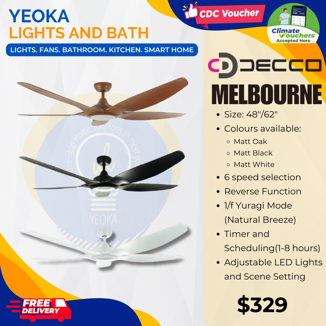 Decco Ceiling Fan Melbourne DC Motor (48"/62")