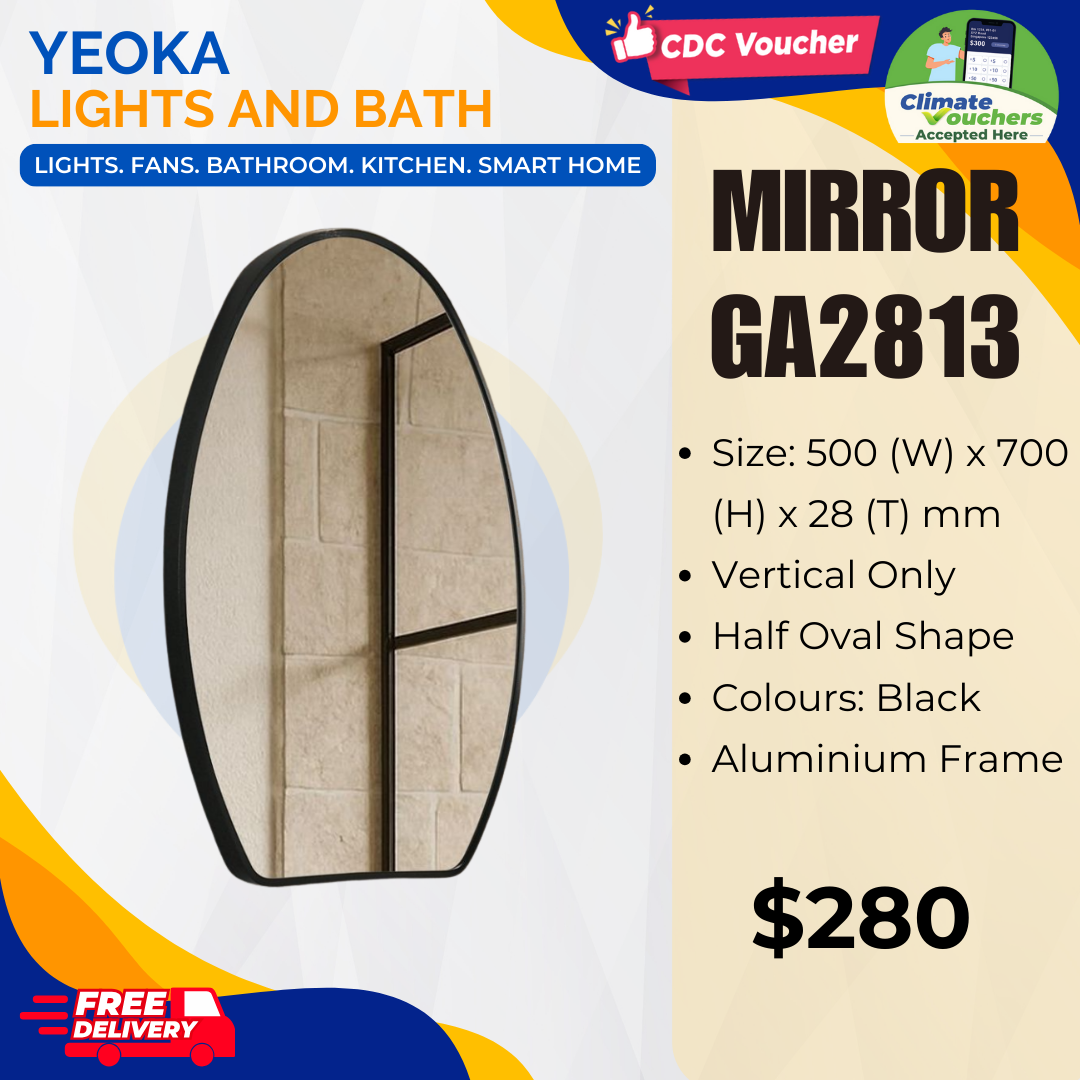 MIRROR GA2813 Half Oval Shape