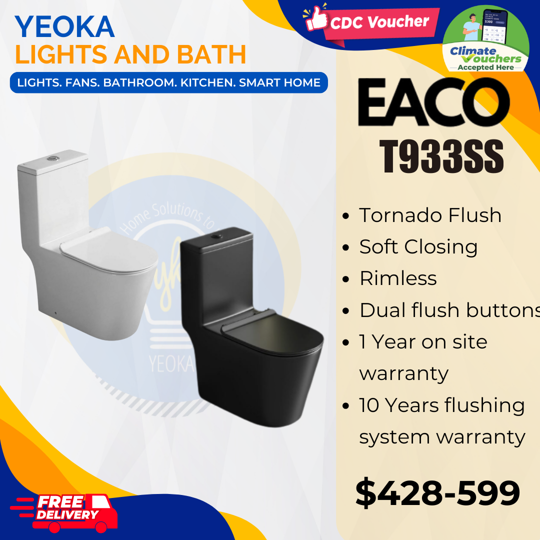 Eaco T933SS Rimless Vortex Tornado Flushing Dual Flush Soft Closing Seat