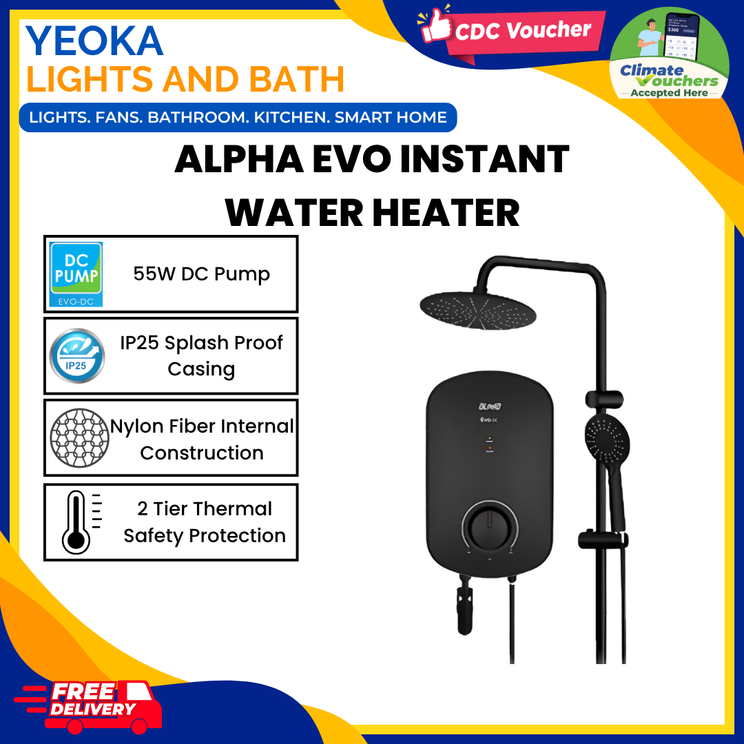 ALPHA Evo Instant Heater + Rainshower/Handshower Set